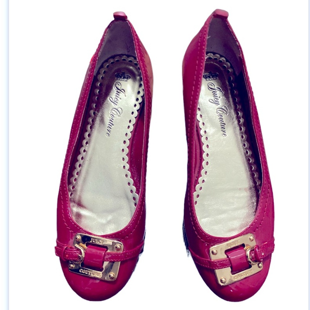 Juice Couture Red Patten Ballerina Flat Shoes Size 5.5